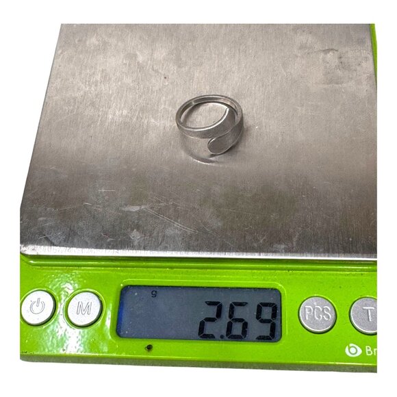 Vintage Sterling Silver Siam Ring Size 5.5 Wrap Wave Modernist Brutalist Boho - Picture 6 of 12